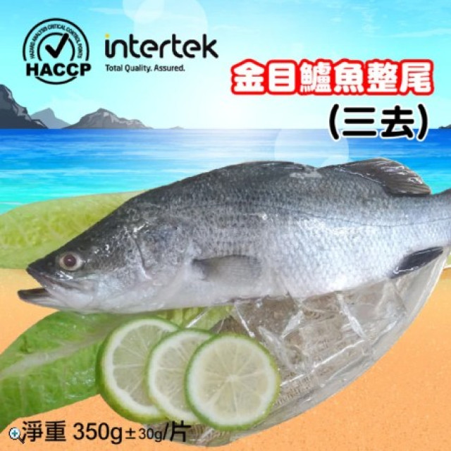 頤珍宮膳 產銷海水金目鱸魚整尾10尾 (350g±10%*10 海鮮 鮮魚 生鮮 時令 時令魚)