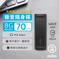 aibo 輕薄隱形 USB錄音筆/隨身碟 8G (20小時長效錄音/一鍵啟動)