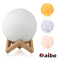 浪漫雅致 3D仿真月球燈 15cm (USB充電/拍拍變色/三色光)